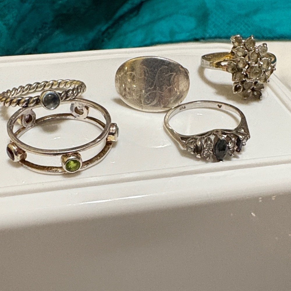 Five Stack Sterling Silver Ring 925 All Women's R… - image 1